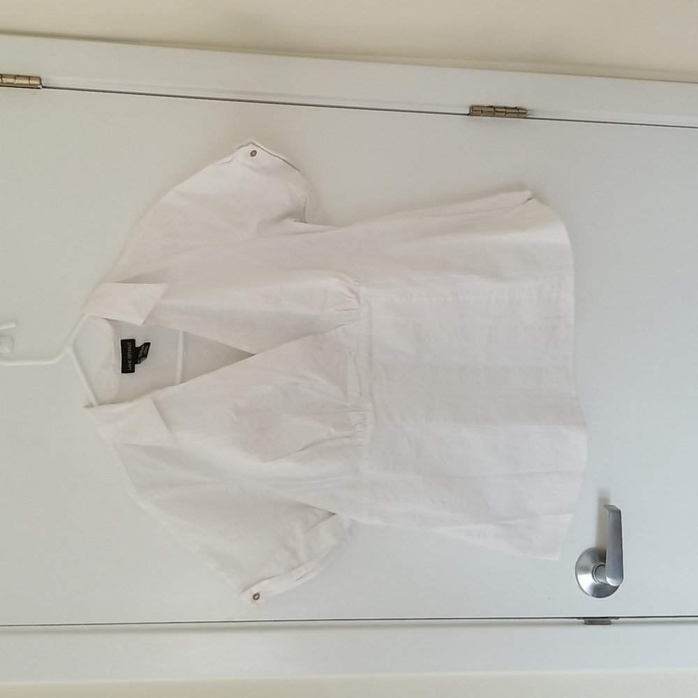 Lane Bryant - Short Sleeve White Shirt with side zipper - Size 14/16